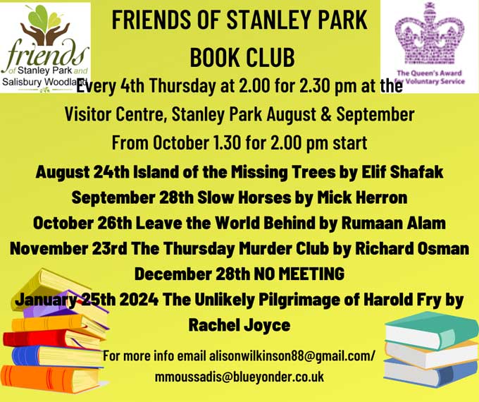 Friends of Stanley Park Blackpool Book Club Meetings 