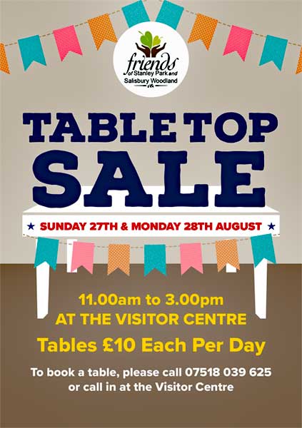 Table Top Sale in The Visitor Centre  Stanley Park Blackpool   27/28 August 2023
