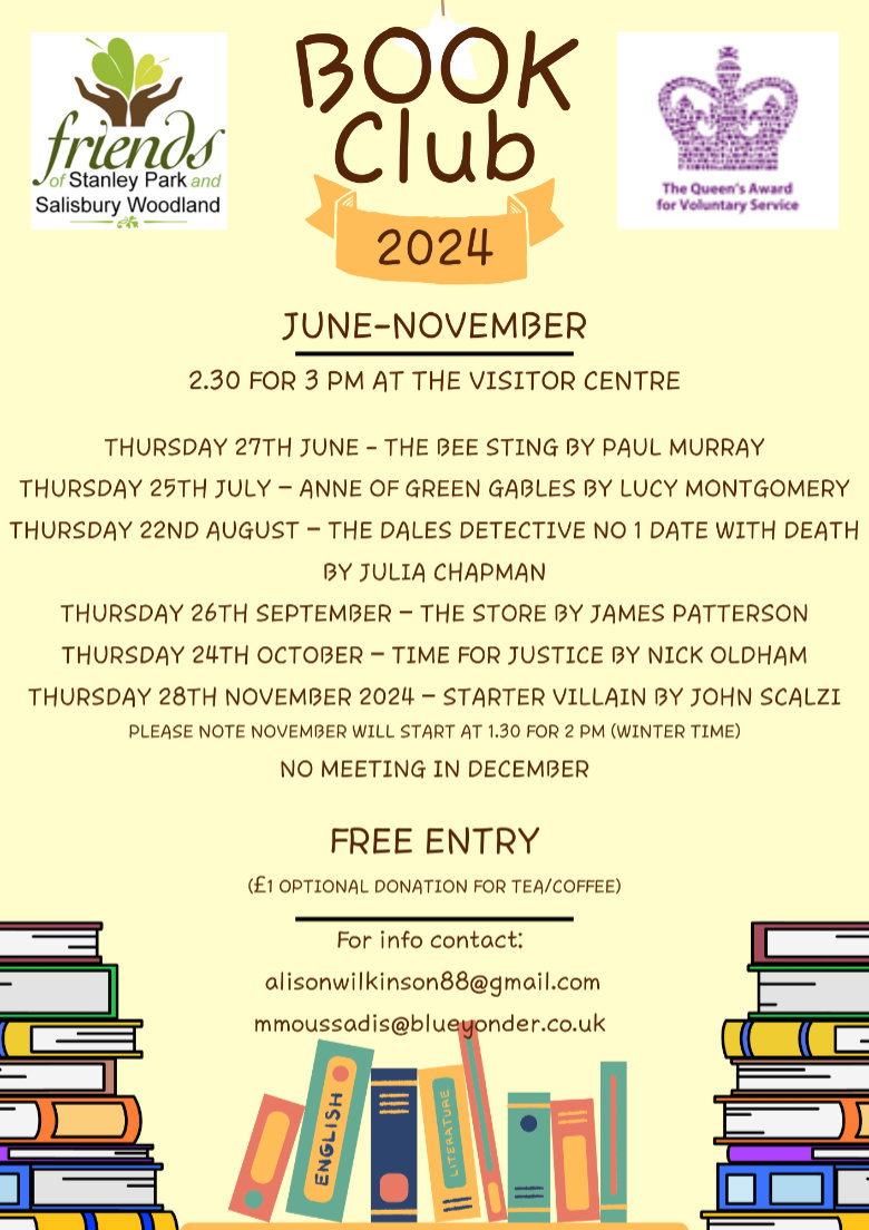 Stanley Park Book Club Meetings June t0 November 2024 Blackpool