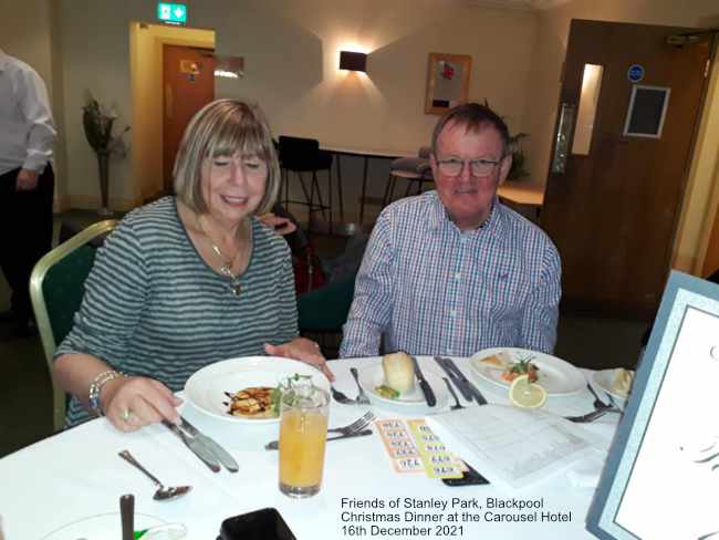 Friends of Stanley Park Blackpool having Christmas Dinner at the Carousel Hotel 16th December 2021