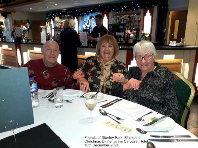 Friends of Stanley Park Blackpool having Christmas Dinner at the Carousel Hotel 16th December 2021