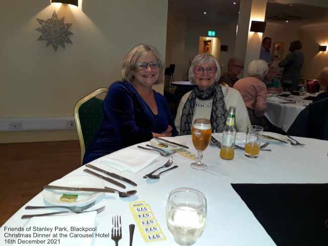 Friends of Stanley Park Blackpool having Christmas Dinner at the Carousel Hotel 16th December 2021