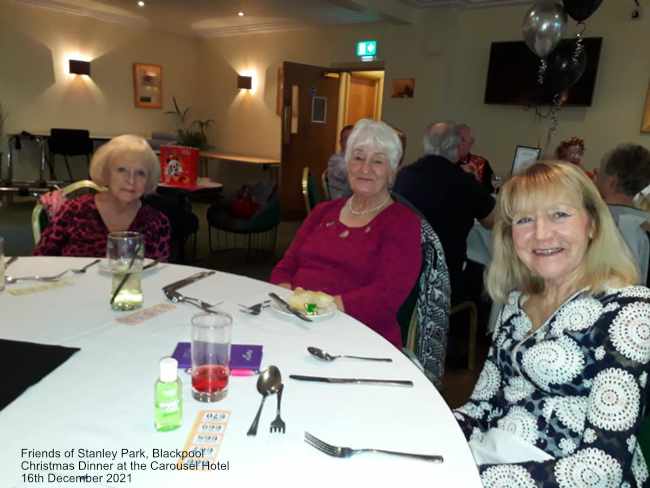 Friends of Stanley Park Blackpool having Christmas Dinner at the Carousel Hotel 16th December 2021