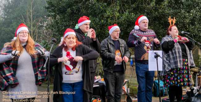Christmas Carols on Stanley Park Blackpool 16th December 2021,  photos by Elizabeth Gomm
