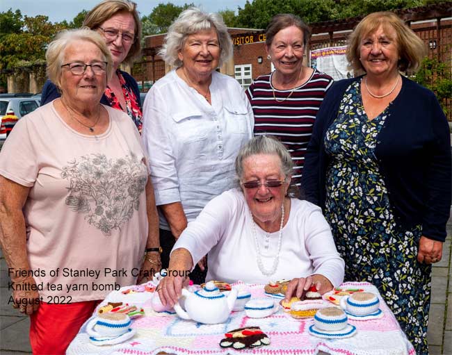 Friends of Stanley Park Blackpool Yarn Bomb Afternoon Tea 2022