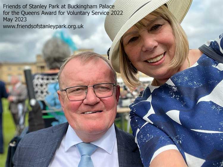 Friends of Stanley Park Blackpool at Buckingham Palace for the Queens Award for Voluntary Service 2022 Garden Party