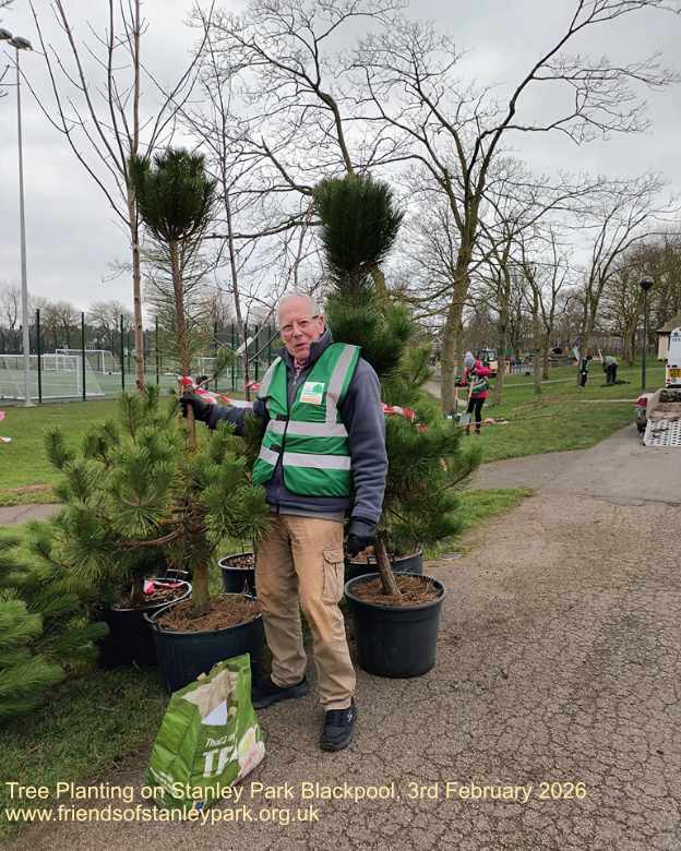 Bob Warburton tree planting in Stanley Park Blackpool